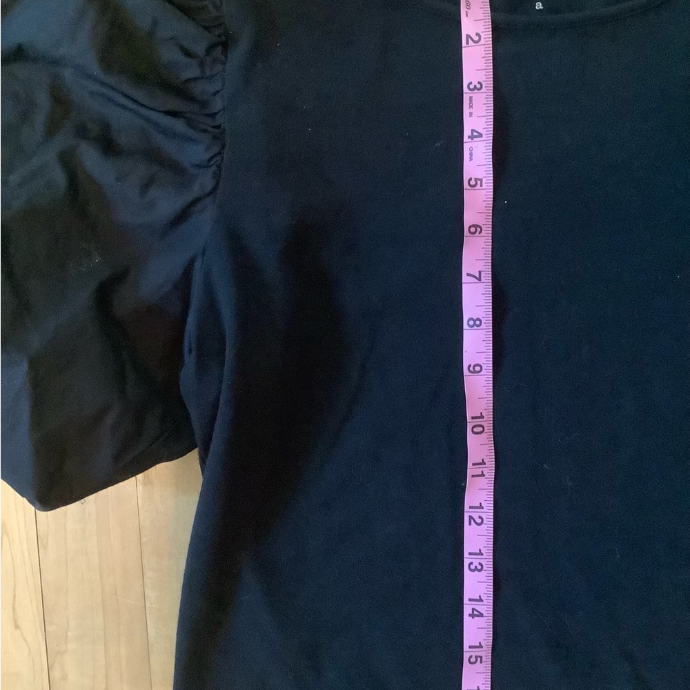 Black Puff Sleeve Top - Picture 3 of 3